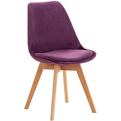 Decoshop26 Chaise de salle à manger x1 design scandinave en velours violet et pieds en bois clair 10_0002284