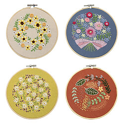 Avis 6pcs Kit De Broderie à Motifs Chinois Point De Croix Tissu Fil Aiguilles Aiguilles Kits