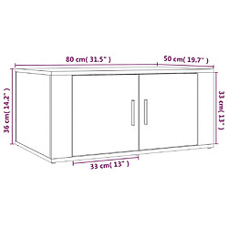 vidaXL Table basse Chêne marron 80x50x36 cm Bois d'ingénierie pas cher