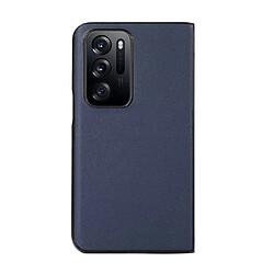 Coque en TPU + cuir véritable anti-rayures bleu pour votre Oppo Find N