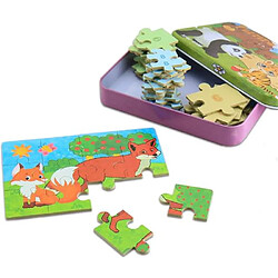 RedMiter Jouet Puzzle en Bois pour Enfants,une boîte contenant 4 Niveaux de Difficulté Différents, 9 Pièces, 12 Pièces, 15 Pièces, 20 Pièces, Jouet Éducatif Parfait pour Garçons Filles de 2 Ans + (Panda)