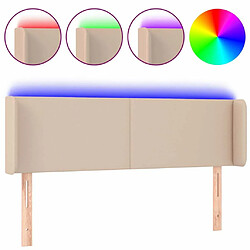 Maison Chic Tête de lit scandinave à LED,meuble de chambre Cappuccino 147x16x78/88 cm Similicuir -MN10977