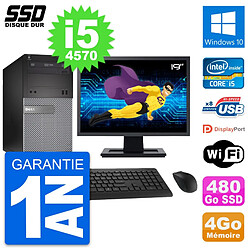 PC Tour Dell 3020 Ecran 19" Intel Core i5-4570 RAM 4Go SSD 480Go Windows 10 Wifi - Occasion