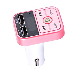 Prise en charge du transmetteur CarFM Bluetooth sans fil avec carte TF et chargeur double USB rose