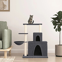 vidaXL Arbre à chat avec griffoirs en sisal Gris foncé 83 cm