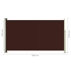 Helloshop26 Auvent paravent store brise-vue latéral rétractable de patio jardin terrasse balcon protection visuelle écran 170 x 300 cm marron 02_0007316 pas cher