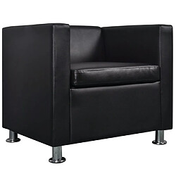 Acheter Helloshop26 Fauteuil chaise siège lounge design club sofa salon cuir synthétique noir 1102078/3