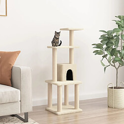 Arbre à chat avec griffoirs,niche pour chat en sisal Crème 105 cm -MN29937