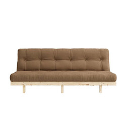 Inside 75 Banquette convertible futon LEAN bois de pin coloris moka 130x200 cm