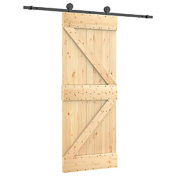 vidaXL Porte coulissante et kit de quincaillerie 85x210 cm pin massif