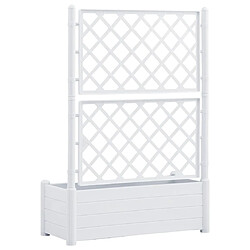 Acheter vidaXL Jardinière avec treillis 100x43x142 cm PP Blanc