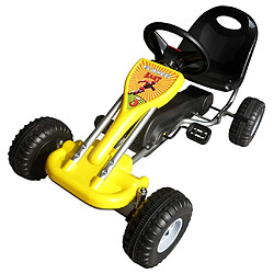 vidaXL Kart à pédales Jaune 