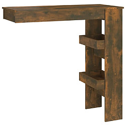 vidaXL Table de bar murale Chêne fumé 102x45x103,5cm Bois d'ingénierie