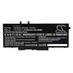 vhbw Batterie compatible avec Dell Latitude 15 5511 N005L551115EMEA, 5511 N005L551115EMEA_UBU ordinateur portable Notebook (4150mAh, 15,2V, Li-ion)