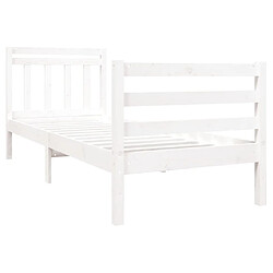 Avis Maison Chic Lit Moderne Chambre - Cadre/structure de lit pour adulte Blanc Bois massif 90x190 cm Simple -MN77972