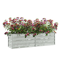 Avis Maison Chic Jardinière,Lit surélevé de jardin - Bac à fleurs - pot de fleur 160x40x45 cm Acier galvanisé Argenté -GKD63737