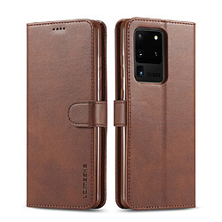 Etui en PU avec support café pour votre Samsung Galaxy S20 Ultra