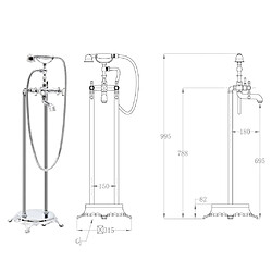 Acheter vidaXL Robinet de baignoire sur pied Acier inoxydable 99,5 cm Argenté