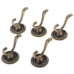 Universal 5 pièces Antique Porte Suspension Crochet Vintage Toilette Mur Crochet Chapeau Porte-clefs Crochet en alliage de zinc Crochet de vêtements avec vis 5,4cm, |