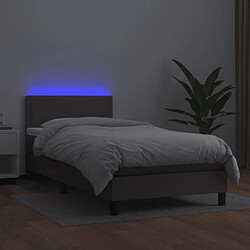 Acheter Sommier à lattes,Cadre à lattes de lit pour Adulte et matelas LED Gris 90x190cm Similicuir -MN51622