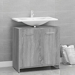 Maison Chic Armoire de bain,Meuble de rangement de salle de bain,Meuble haut Sonoma gris 60x33x60 cm Bois d'ingénierie -GKD538251