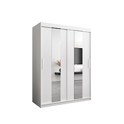 Abiks Meble Armoire Pole à portes coulissantes 200/150/62 2 portes (blanc/blanc)