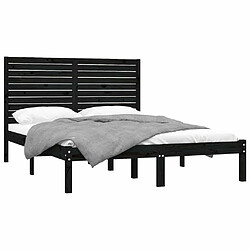 Avis Maison Chic Lit Moderne Chambre - Cadre/structure de lit pour adulte Noir Bois massif 150x200 cm Très grand -MN90988