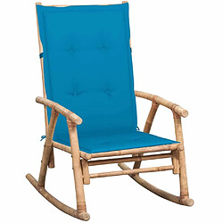 Maison Chic Chaise à bascule avec coussin | Fauteuil à bascule Rocking chair Bambou -GKD52910