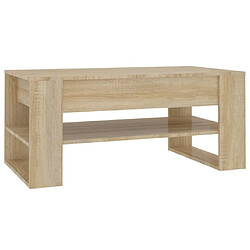 vidaXL Table basse chêne sonoma 102x55x45 cm bois d'ingénierie