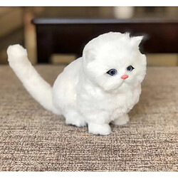 Universal Peluche chat accroupi modèle animal fait main réalité chat poupée peluche pour enfants décoration de la maison | Peluche animaux