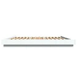 Acheter Vidaxl Cadre de lit blanc 200x200 cm bois d'ingénierie