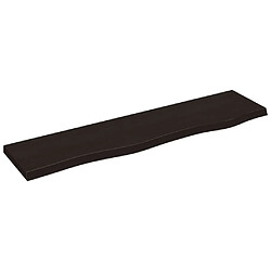 vidaXL Étagère murale marron foncé 80x20x2 cm bois chêne massif traité