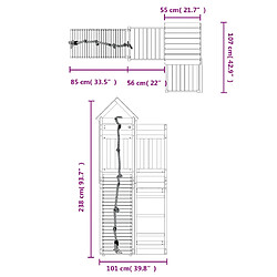 vidaXL Maisonnette de jeu avec mur d'escalade bois de pin imprégné pas cher