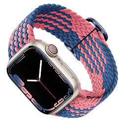 Avizar Bracelet pour Apple Watch 41mm / 40mm / 38 mm Nylon Tressé Respirant bleu / rose