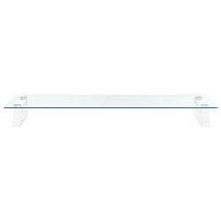 Avis vidaXL Support de moniteur blanc 80x35x8 cm verre trempé et métal