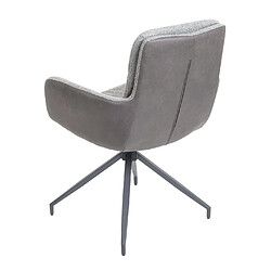 Acheter Decoshop26 Chaise de salle à manger fauteuil pivotant avec accoudoirs en tissu gris foncé 04_0006334