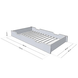 Avis Youdoit Tiroir de lit 80 x 160 avec sommier BUDDY - bleu clair