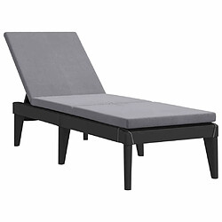 Maison Chic Chaise longue avec coussin | Bain de soleil Relax | Transat anthracite 186x60x29 cm PP -GKD87241