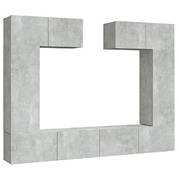 Maison Chic Ensemble de meubles TV 6 pcs | Banc TV Moderne pour salon | Meuble de Rangement - Gris béton Bois d'ingénierie -MN63333