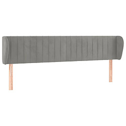 vidaXL Tête de lit avec oreilles Gris clair 183x23x78/88 cm Velours