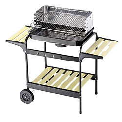 Barbecue au charbon de bois 60 x 40 cm en acier bbq sur roues 80601