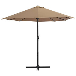 Avis vidaXL Parasol d'extérieur et poteau en aluminium 460x270 cm taupe