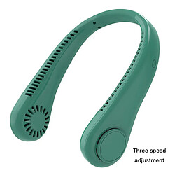 (Vert) Mini Ventilateur de Cou Suspendu Ventilateur de Tour de Cou Portable Sans Lame Affichage Numérique Refroidisseur d'Air de Puissance Ventilateurs Électriques Rechargeables USB Été Nouveau