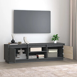 Avis Maison Chic Meuble TV scandinave - Banc TV pour salon Gris 140x35x40 cm Bois de pin massif -MN19034