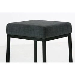 Acheter Decoshop26 Tabouret de bar avec repose-pieds design moderne tissu gris foncé et métal noir mat 10_0000043