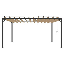 Avis Maison Chic Tonnelle | Pergola avec toit à persienne 3x4 m Taupe Tissu et aluminium -GKD42099