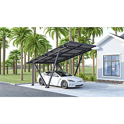 Habitat Et Jardin Carport solaire avec panneaux photovoltaïques - 366 x 575 x 366 cm - Gris - 4,1 kW