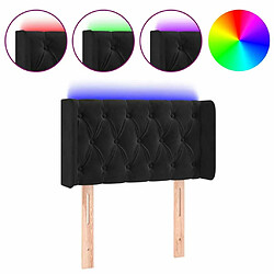 Maison Chic Tête de lit scandinave à LED,meuble de chambre Noir 83x16x78/88 cm Velours -MN49303