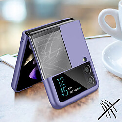 Avizar Coque Samsung Z Flip 3 en 2 Parties Rigide Bande Antidérapante Violet pas cher