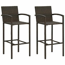 Avis Maison Chic Table de bar et chaises d'extérieur 3 pcs,Ensemble de bar de jardin pour relax Marron -GKD426765